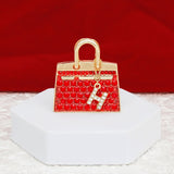 Brooch Red Mini Iconic Handbag Parisian Pin