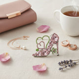 Glass Crystal High Heel and Heart AKA Brooch