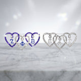 ZPB Blue and Clear Triple Heart Rhinestone Brooch