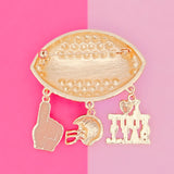 Brooch Football Team Spirit Purple and Yellow Pin