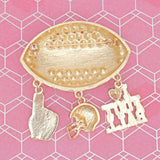 Brooch Football Team Spirit Red and Black Pin