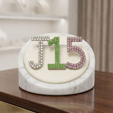 Alpha Kappa Alpha J15 Pearl Rhinestone Brooch