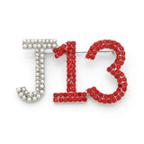 Delta Sigma Theta J13 Pearl Rhinestone Brooch