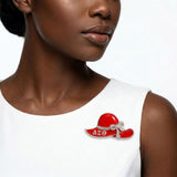 Delta Sigma Theta Rhinestone Red Hat Brooch Pin