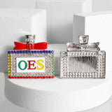 OES Multicolor Rhinestone Perfume Brooch