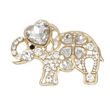 Brooch Lucky Elephant Gold Sparkle Pin for Women