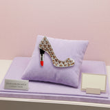 Silver & Brown Leopard High Heel Lipstick Brooch