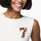 Brooch Lucky Seven Gold and Red Ladybug Pin