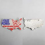 USA Map Silver Rhinestone Patriotic Brooch Pin