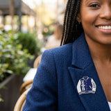 ZPB Varsity Jacket Blue and White Brooch Pin