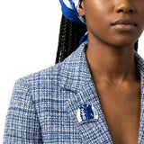 ZPB Varsity Jacket Blue and White Brooch Pin