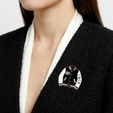 Brooch Black and White Varsity Jacket Flower Pin