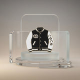 Brooch Black and White Varsity Jacket Flower Pin