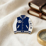 Brooch Blue and White Varsity Jacket Flower Pin
