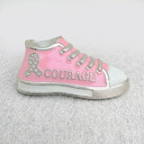Pink Breast Cancer Hope Sneaker Silver Brooch Pin