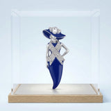 ZPB Blue Lady Breast Cancer Ribbon Brooch Pin