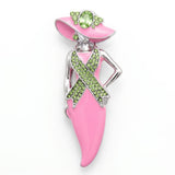 AKA Pink Lady Breast Cancer Ribbon Brooch Pin
