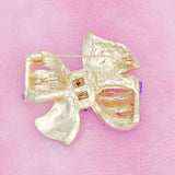 Brooch Graceful Royal Blue Ribbon Bow Classic Pin