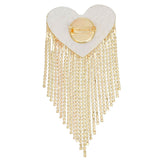 Brooch Gold Playful and Flirty Fringe Heart Pin