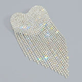 Brooch Silver Playful and Flirty Fringe Heart Pin