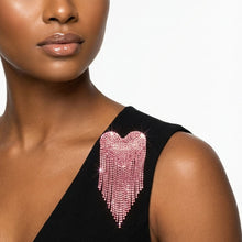 Load image into Gallery viewer, Brooch Pink Playful and Flirty Fringe Heart Pin

