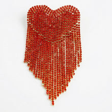 Load image into Gallery viewer, Brooch Red Playful and Flirty Fringe Heart Pin
