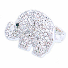 Cargar imagen en el visor de la galería, Silver Rhinestone Elephant Ring
