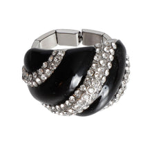 Load image into Gallery viewer, Black and Silver Dome Cocktail Ring
