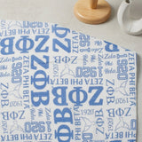 ZPB Blue and White Graphic Print Viscose Kimono