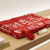 DST Red and White Graphic Print Viscose Kimono