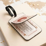 DST Cream Faux Leather 2 Pcs Luggage Tag Set