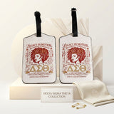 DST Cream Faux Leather 2 Pcs Luggage Tag Set