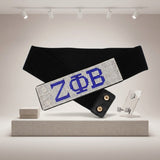 ZPB Blue Clear Rhinestone Wide Black Stretch Belt