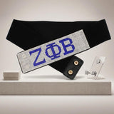 ZPB Blue Clear Rhinestone Wide Black Stretch Belt