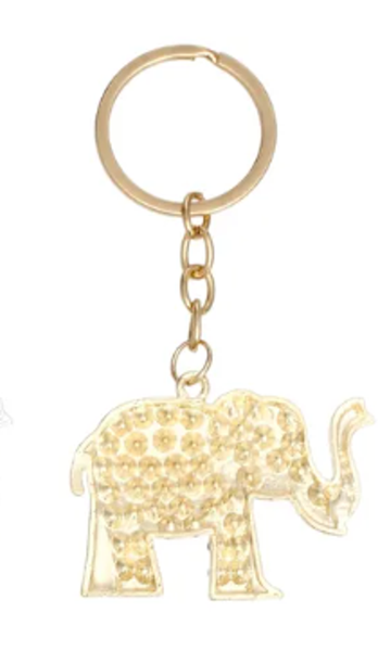1540 - gold elephant keychain