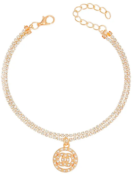 1332 - 2 Layer Iced Infinity Anklets