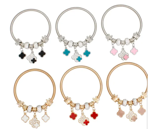 3020 - Triple Quatrefoil Jump Coil Bracelets