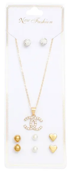 1545 - gold cc inspired earring set