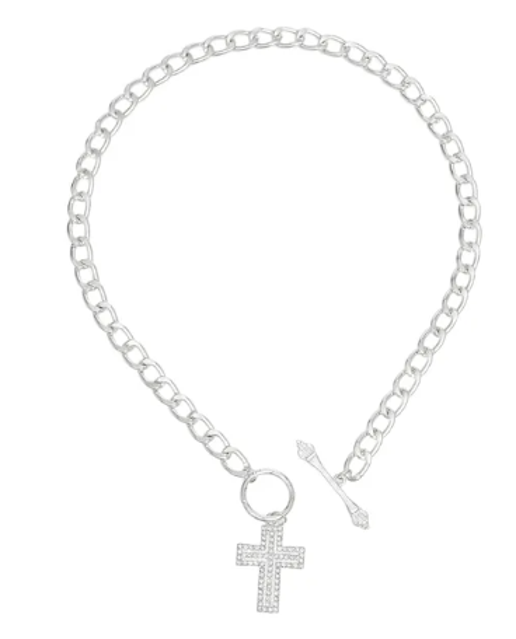 1543 - silver cross necklace