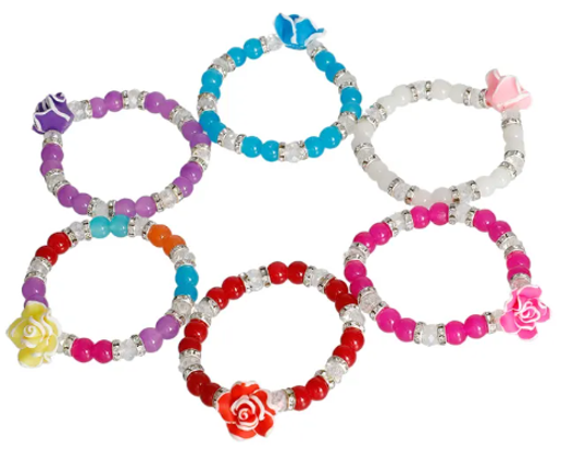 3075 - Clay Flower Bouquet Bracelets