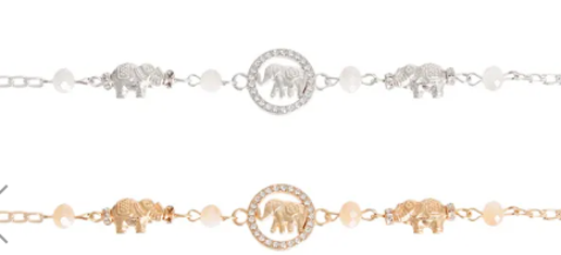3067 - Elephant and Bead Anklets