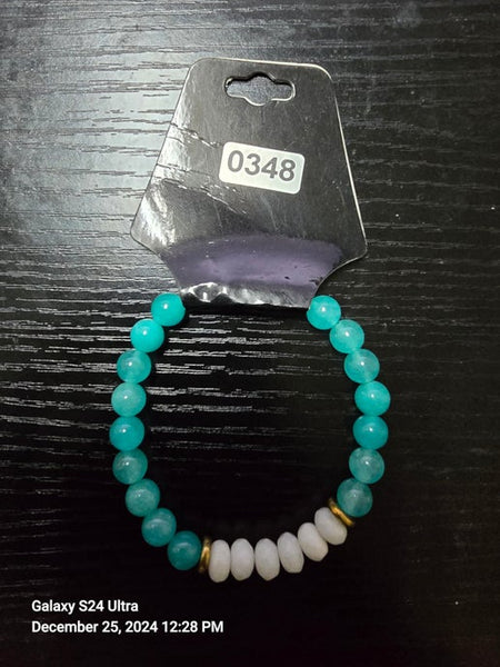 348 - White/Turquoise Bracelet
