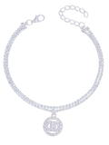1332 - 2 Layer Iced Infinity Anklets