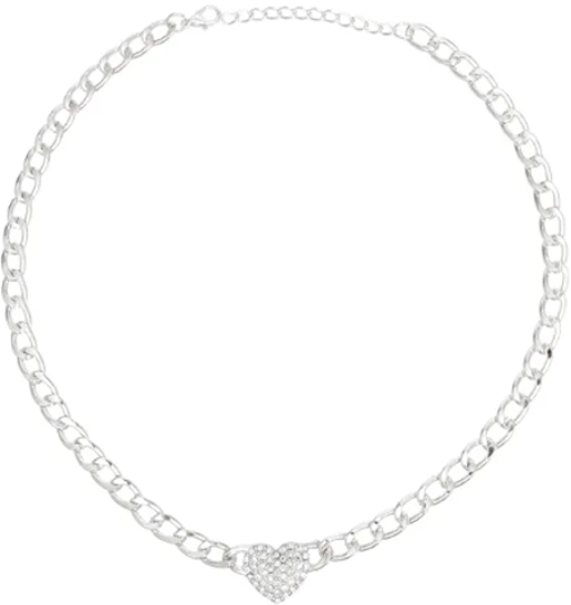 1542 - silver heart necklace