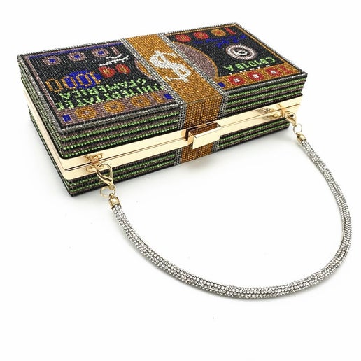NA5 - All Seasons Rhinestone Pearl Solid Color Top Handle Bag Accessories