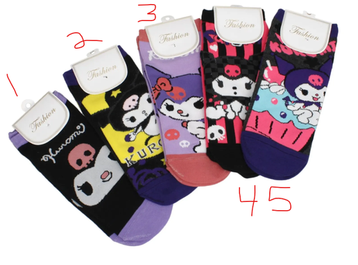HK2 - Kuromi Hello Kitty Friends Ankle Socks