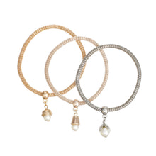 Cargar imagen en el visor de la galería, Bracelet Mixed Metal Mesh Pearl Charm Set for Women
