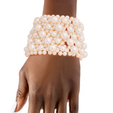 Varying Cream Pearl Band Bracelet