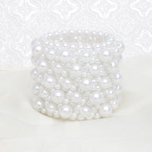 Cargar imagen en el visor de la galería, Pearl White Varying Size Woven Band Bracelet
