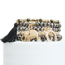 Cargar imagen en el visor de la galería, Black Elephant Horseshoe Bracelets
